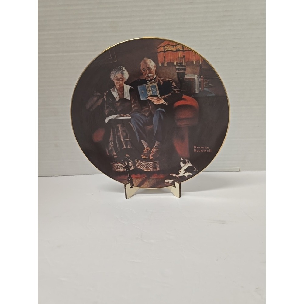 Vintage 1980's Norman Rockwell Evening's Ease Plate Knowles Light Campaign